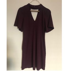 Maroon dress with pockets